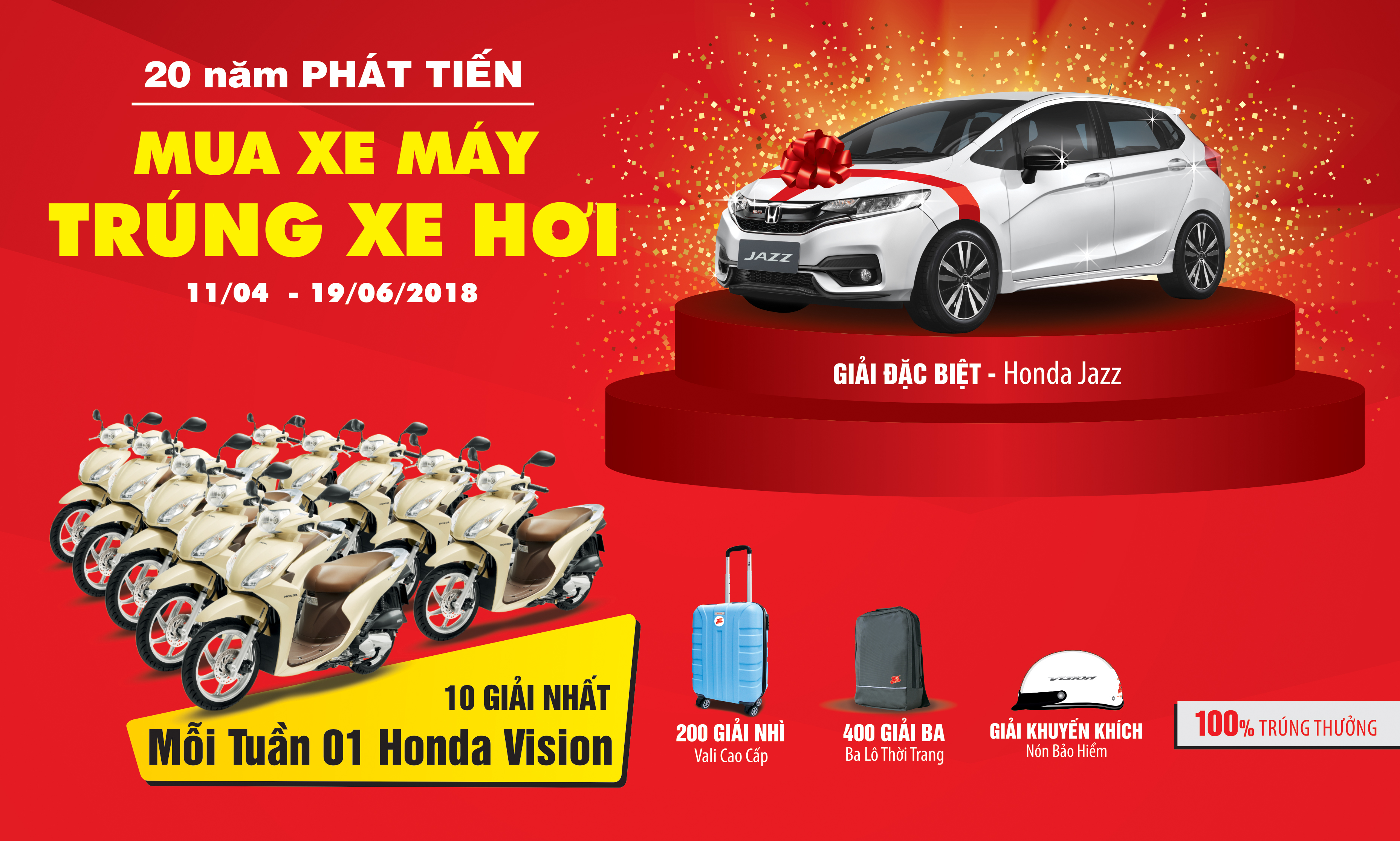 Kỷ niệm 20 Năm thành lập hệ thống HEAD Phát Tiến – Mua Xe Máy, Trúng Xe Hơi